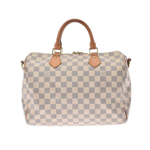Louis Vuitton Damier Azur Speedy Bandouliere Canvas Handbag White - Picture 1 of 11